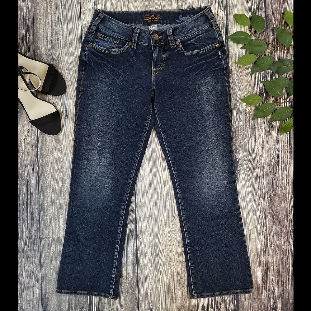 Silver Jeans Cropped Dark Wash Jeans